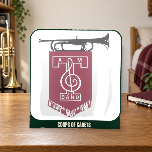 Fightin' Texas Aggie Band Glowbox in an Aggie-inspired setting