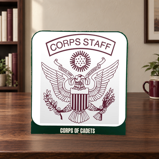 Corp Staff Glowbox in an Aggie-inspired setting